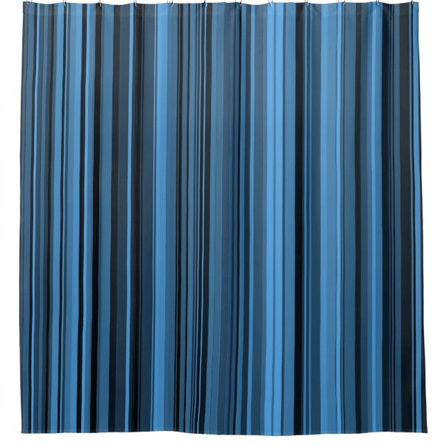 Cortina De Ducha Bandas negras azules (Anverso)