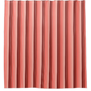 Cortina De Ducha Bandas rosadas rojas corales