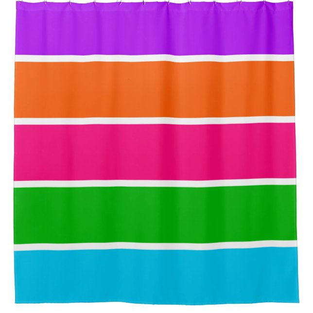 Cortina De Ducha Bandas Sherbet (Anverso)