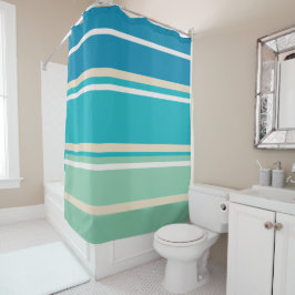 Cortina De Ducha Bandas verde azuladas azul, verde y turquesa