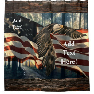 Cortina De Ducha Bandera americana águila calva