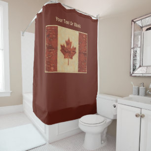 Cortina De Ducha Bandera Canadiense En El Interior De La Baraja De 