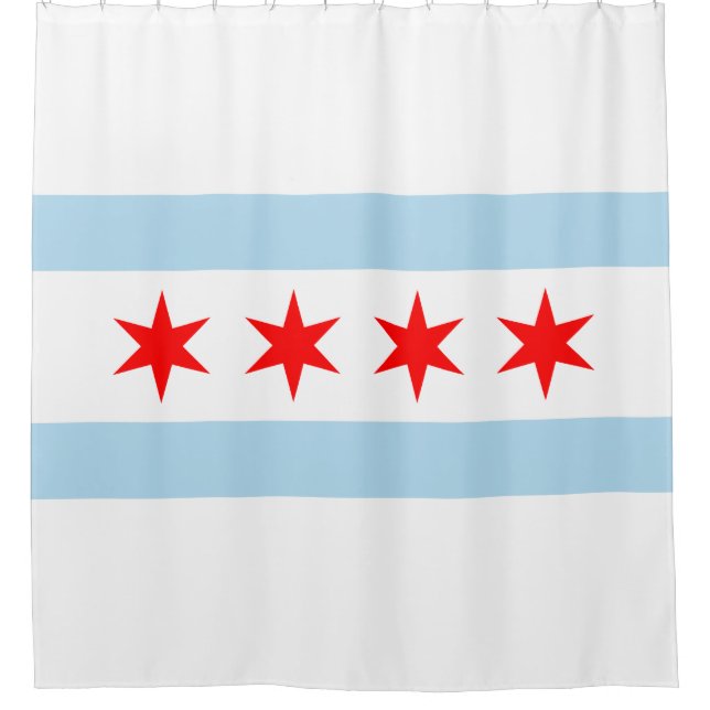 Cortina De Ducha Bandera de Chicago (Illinois) (Anverso)