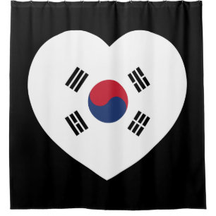 Cortina De Ducha Bandera de Corea del Sur Corazón