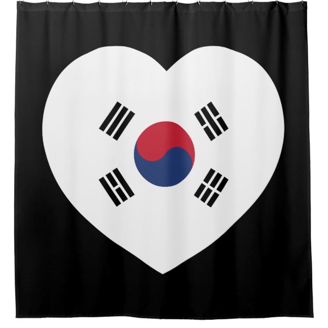 Cortina De Ducha Bandera de Corea del Sur Corazón (Anverso)