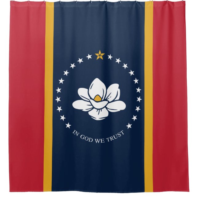 Cortina De Ducha Bandera de Misisipi - Nueva Bandera de Magnolia (Anverso)