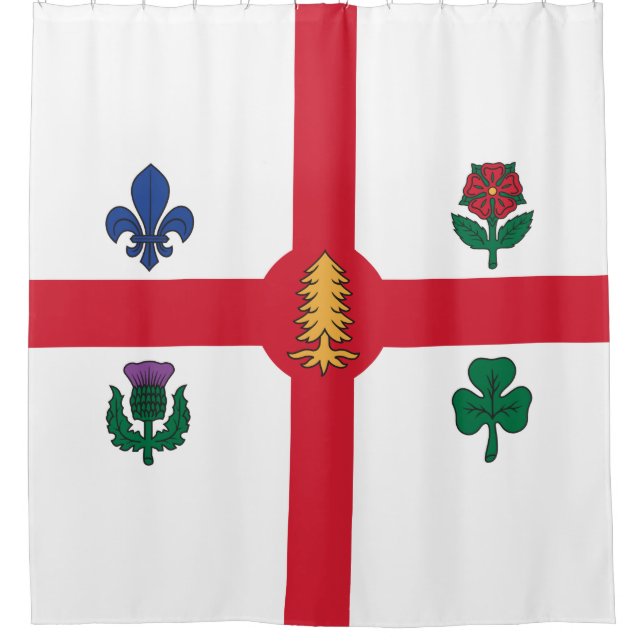 Cortina De Ducha Bandera de Montreal (Quebec, Canadá) (Anverso)