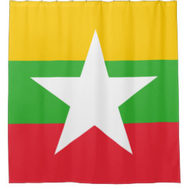 Cortina De Ducha Bandera de Myanmar (Birmania)