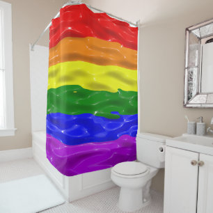 Cortina De Ducha Bandera de orgullo de SlipperyJoe's brillo líquido