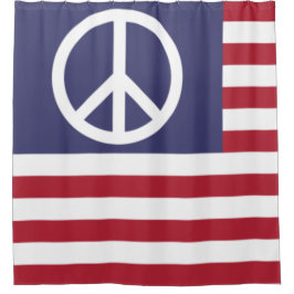 Cortina De Ducha Bandera de Paz de Estados Unidos