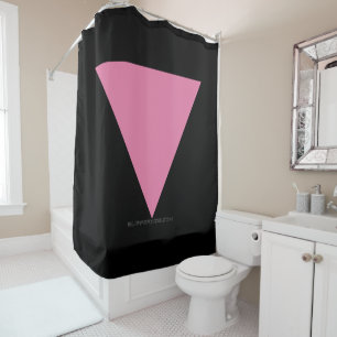 Cortina De Ducha bandera de triángulo rosa de SlipperyJoe's símbolo