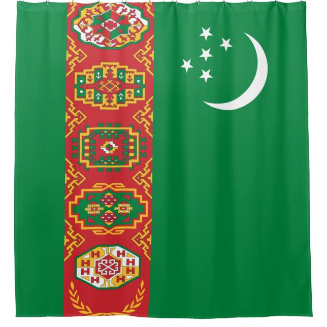 Cortina De Ducha Bandera de Turkmenistán (Turkmenistán) (Anverso)