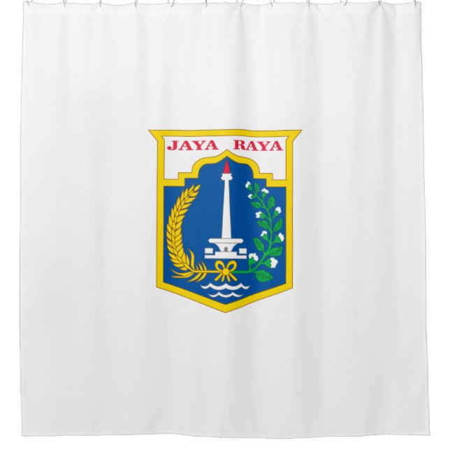 Cortina De Ducha Bandera de Yakarta (ciudad capital de Indonesia) (Anverso)