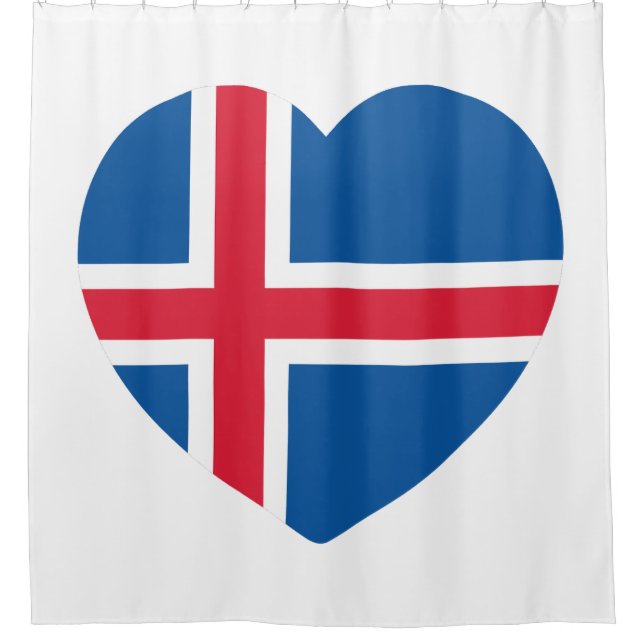 Cortina De Ducha Bandera del Corazón de Islandia (Anverso)