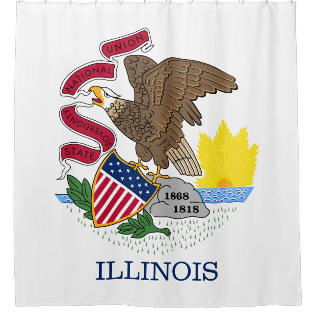 Cortina De Ducha Bandera Estatal de Illinois (Anverso)