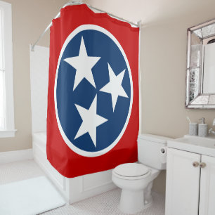 Cortina De Ducha Bandera Estatal Tennessee Estrellas Blancas Azules