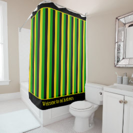 Cortina De Ducha Bandera jamaiquina a rayas