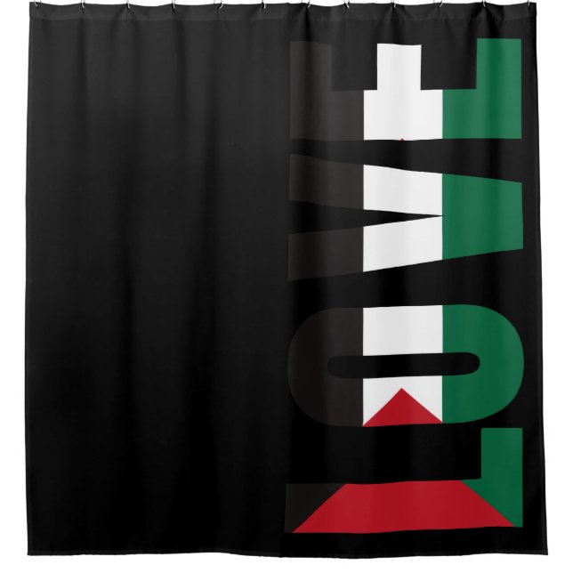 Cortina De Ducha Bandera palestina negra amor unidad solidaridad (Anverso)