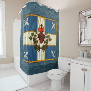 Cortina De Ducha Bandera Quebec antigua Carillón Sacré-Coeur