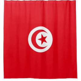 Cortina De Ducha Bandera tunecina (Túnez) (Media Luna Islámica)