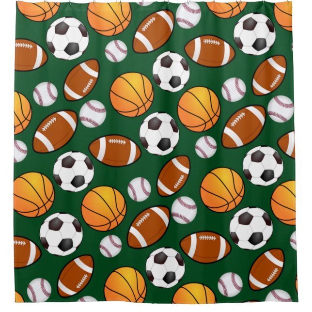 Cortina De Ducha Baño infantil tema deportes (Anverso)