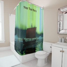 Cortina De Ducha Barco Viking Bajo Luces del Norte