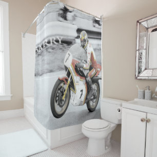 Cortina De Ducha Barry Sheene 2, la versión tintada a mano