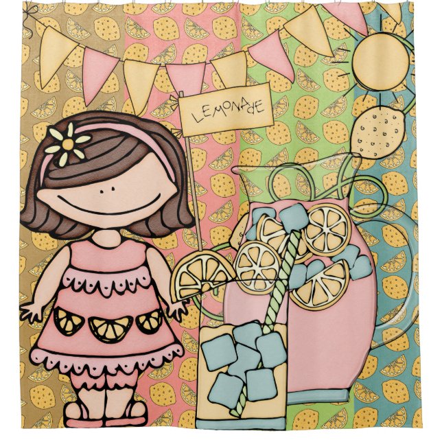 Cortina De Ducha Base Brunette Chica Lemonade (Anverso)