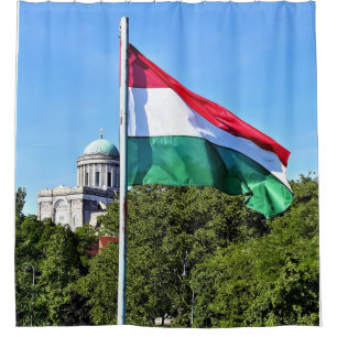 Cortina De Ducha Basílica de Esztergom y bandera húngara