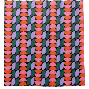 Cortina De Ducha Bauhaus Mid Century Moderno Geométrico MCM Retro