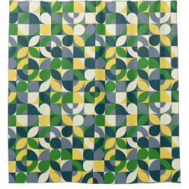 Cortina De Ducha Bauhaus moderno colorido Resumen Patrón geométrico