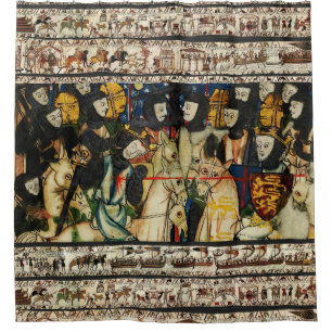 Cortina De Ducha BAYEUX TAPESTRÍA 1066 Muerte del Rey Harold