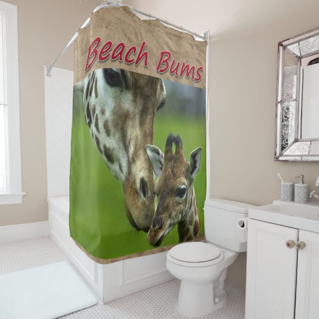 Cortina De Ducha Beach Bums Shower Curtain Giraffe (In situ)