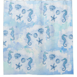 Cortina De Ducha Beach Watercolor Seahori Sand Dollar Starfish