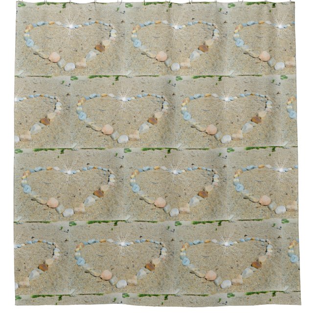 Cortina De Ducha Beachy Heart Art (Anverso)
