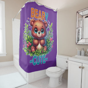 Cortina De Ducha Beary Cute. Personalizado de Oso de Teddy sonriend