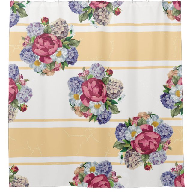 Cortina De Ducha Beautiful floral seamless pattern with hydrangea p (Anverso)