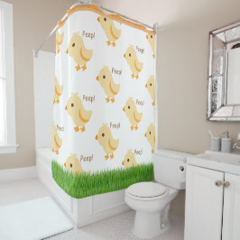 Cortina De Ducha Bebé Amarillo lindo Chick Kids