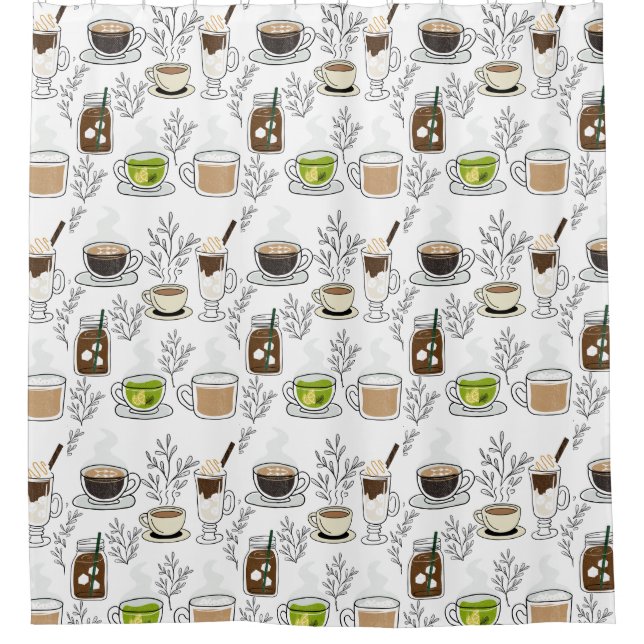 Cortina De Ducha bebidas de café  (Anverso)
