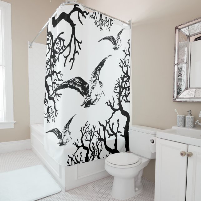 Cortina De Ducha Becacce maliarde en volo tra rami (In situ)