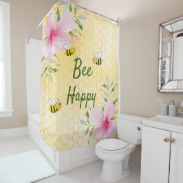 Cortina De Ducha Bee Happy bumble abejas amarillo panecillo dulce