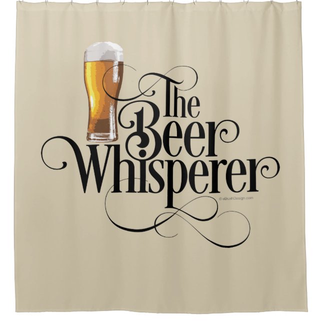 Cortina de ducha Beer Whisperer (blanca) (Anverso)