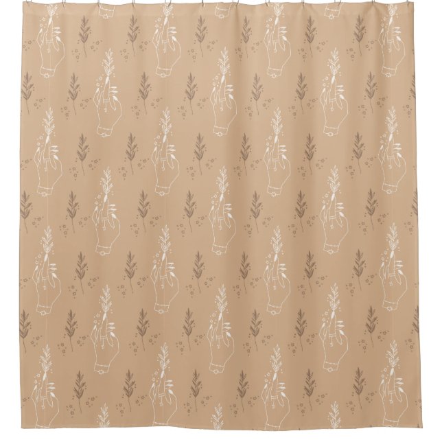 Cortina De Ducha Beige bohemiano místico (Anverso)