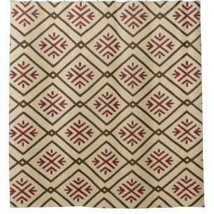 Cortina de ducha beige inspirada en tribal