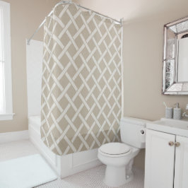 Cortina De Ducha Beige Lattice | Decoración moderna del cuarto de b