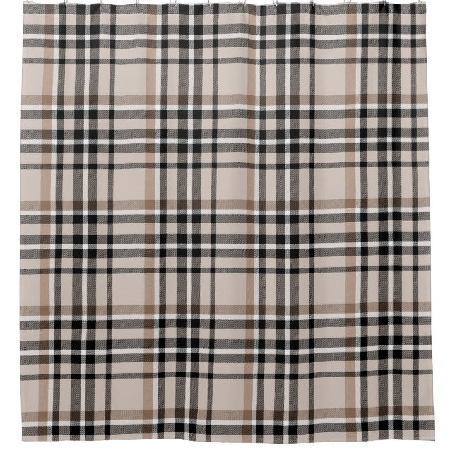 Cortina De Ducha Beige Plaid (Anverso)