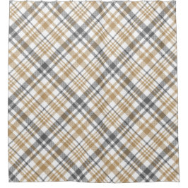 Cortina De Ducha Beige Y Cristal Gris