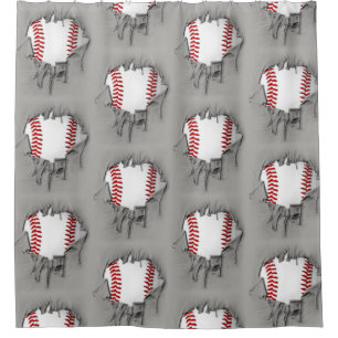 Cortina De Ducha Béisbol Roto