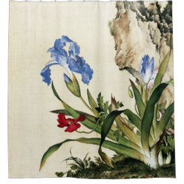 Cortina De Ducha Bella Artes de flor de amapola y mariposa