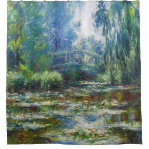 Cortina De Ducha Bella Artes de Monet Puente Japonés